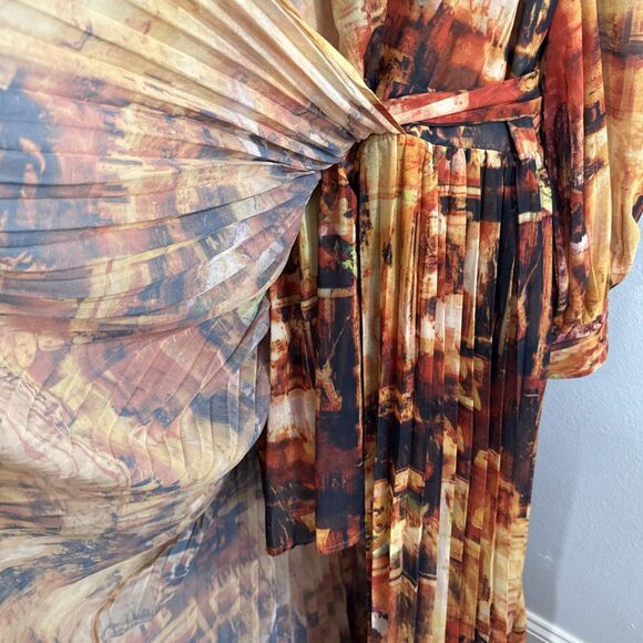 Latiste Maxi Dress Womens 3X Sheer Multicolor V Neck Vacation Formal - Picture 8 of 14